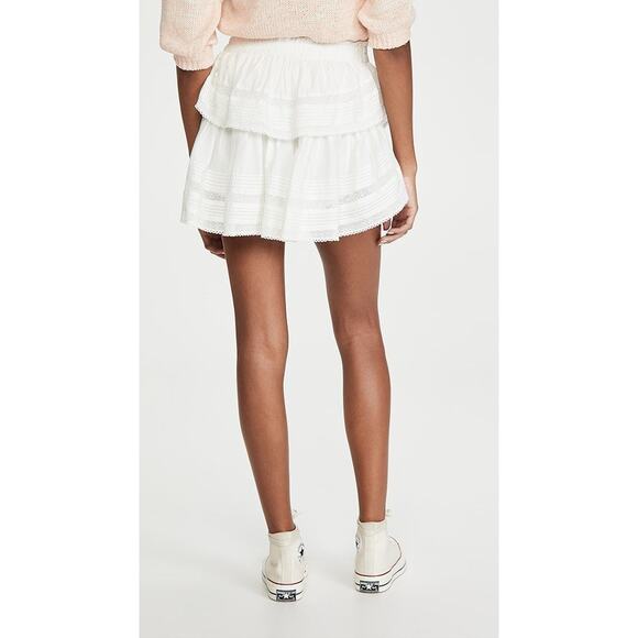 LoveShackFancy Ruffle Miniskirt - S Antique White - Picture 3 of 5
